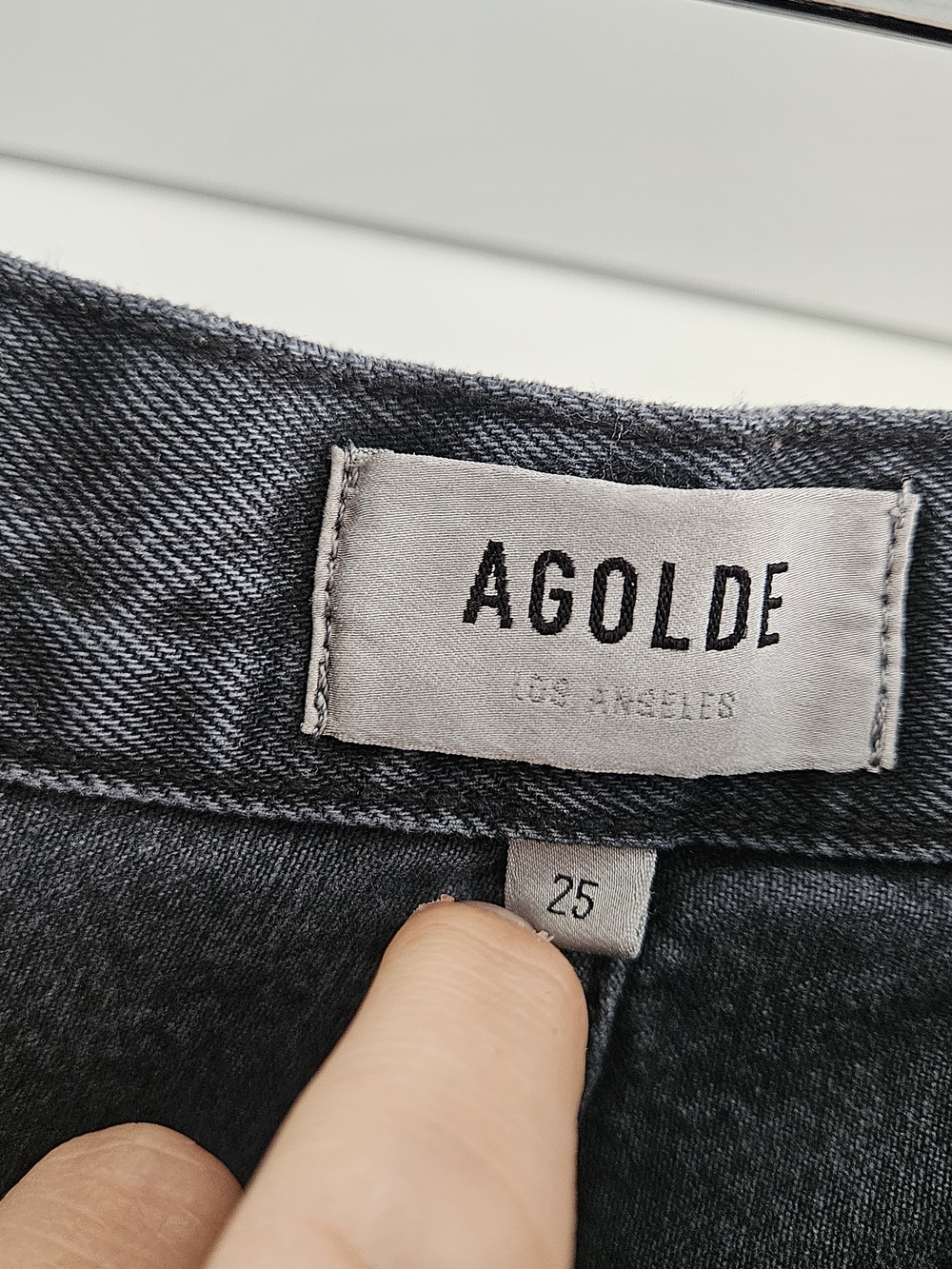 Agolde 90s Washed Black Straight-Leg Jeans Button Fly Sz 25 - Picture 5 of 6